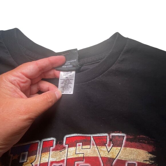 Harley-DavidsonT-Shirt With USA Flag & Thunderbird Skull Graphics Albuquerque - Picture 4 of 6
